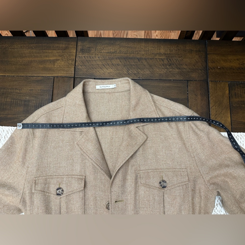 Men's Beige Belted Field Jacket - Picture 9 of 10
